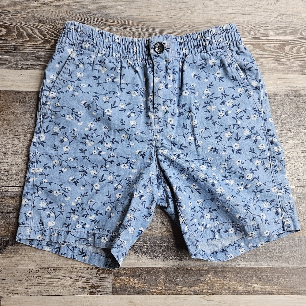 Janie and Jack Boys 6 Blue Floral Shorts